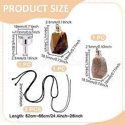 DIY-Kits zur Herstellung von Halsketten mit achteckigem Parfümflaschenanhänger aus natürlichem Tigerauge und indischem Achat&nbsp;DIY-GA0007-76