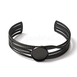 Rohlinge für mehrsträngige Manschettenarmbänder aus Edelstahl 304 mit flacher runder Lünette&nbsp;SA-CBA4160-01A-EB