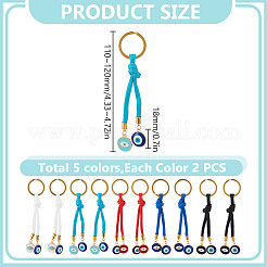 10 portachiavi con cordini da paracadute con nucleo in 5 colori&nbsp;KEYC-GO00018