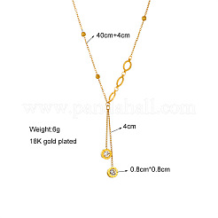 304 Edelstahl Pavé klar Zirkonia Ring Quaste Y Halsketten&nbsp;FS-WG0B055-01