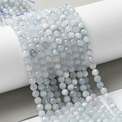 Natürliche Aquamarin Perlen Stränge&nbsp;G-E411-19E-4mm-01