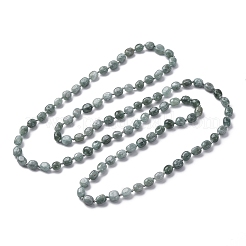 Colliers longs en perles de jade malaisien teinté naturel pour femmes&nbsp;NJEW-F340-A05