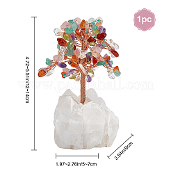 Chakra natürliche Edelsteinsplitter und Druzy Achat-Sockeldekorationen&nbsp;DJEW-WH0011-21D