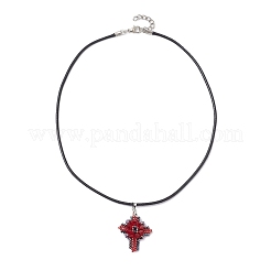 Collares colgantes de vidrio electrochapado transparente&nbsp;NJEW-MZ00040