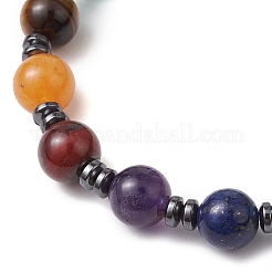 Bracelets extensibles en perles de pierres précieuses mélangées naturelles et synthétiques pour femmes et hommes&nbsp;BJEW-JB11230