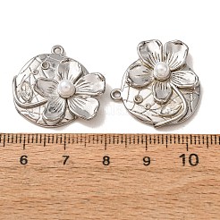 Colgantes de acero inoxidable 304 con rhinestone de cristal y perlas de imitación de plástico ABS.&nbsp;RB-CBAB7FA-01P