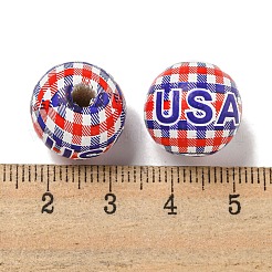 Perles européennes en bois imprimées&nbsp;WOOD-G022-07C
