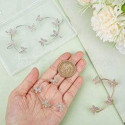 4 paio di orecchini a polsino avvolgenti a forma di farfalla con strass di cristallo in 4 stili&nbsp;EJEW-SC0001-27