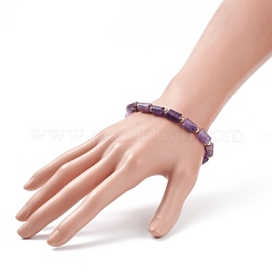 Stretch-Armband mit natürlichen Amethyst-Säulenperlen&nbsp;BJEW-JB08596-04