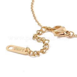 Bracciale con charm quadrato in zirconi cubici con perla acrilica&nbsp;BJEW-F396-20G-01