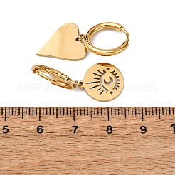 5 paio di orecchini a cerchio con strass in acciaio inossidabile 304&nbsp;EJEW-G447-01G