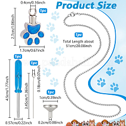 DIY-Kits zur Herstellung von Halsketten mit Katzenpfotenabdruck aus Edelstahl und Emaille für Urnen und Asche&nbsp;DIY-NB0012-91A