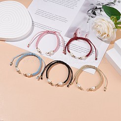 Halbfertiges geflochtenes Perlenarmband aus Polyester&nbsp;AJEW-JB01128