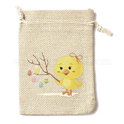 12 stücke 12 stile osterei küken kaninchen gedruckt rechteck sackleinen tuch verpackung beutel&nbsp;ABAG-U006-01