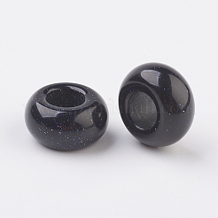 Synthetische blaue Goldstone europäische Perlen&nbsp;G-G740-14x8mm-17