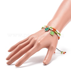 2pcs 2 braccialetti di fascino del trifoglio dello smalto della lega di colore messi&nbsp;BJEW-JB08795