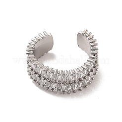 Anelli polsini aperti in ottone con micro pavé di zirconi cubici&nbsp;RJEW-R146-13A-P