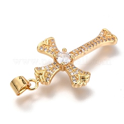 Messing micro pave klare zirkonia anhänger&nbsp;ZIRC-O038-02G