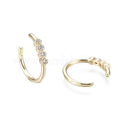 Messing Micro Pave klare Zirkonia Manschette Ohrringe&nbsp;EJEW-I249-13G