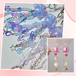60 pièce de 3 couleurs de capuchons de perles en acrylique avec placage UV&nbsp;PACR-SC0001-08B