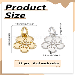 12 Stück 2 Farben Rack-Plating-Legierung Charms&nbsp;FIND-LP0005-09