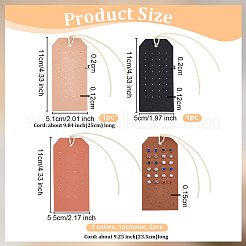 4 espositore portatile per orecchini in pelle PU da 4 colori&nbsp;EDIS-OC0001-04