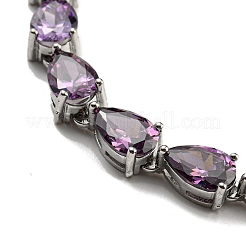 Armbänder aus Messing mit pflasternden Zirkonia in Tropfenform für Damen&nbsp;BJEW-H604-01P-07