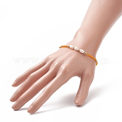 Set di bracciali elasticizzati con perline in ottone e seme naturale da 7 pz 7 colori per donna&nbsp;BJEW-JB09170