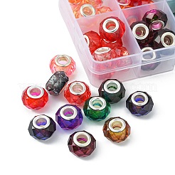 70 Stück 10 Farben transparente europäische Harzperlen&nbsp;RPDL-YW0001-05