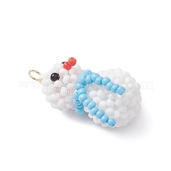 Pendentifs bonhomme de neige en perles de verre&nbsp;PALLOY-MZ01007