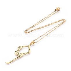 201 colliers pendentifs en acier inoxydable&nbsp;NJEW-S105-JN617-45-2