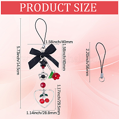 DIY-Sets zur Herstellung von Handy-Armbändern aus Kirsch-Polyester&nbsp;DIY-SC0033-68