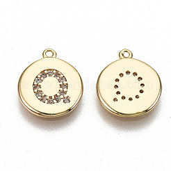 Ciondoli in ottone zirconi chiari micro pavé&nbsp;LS-KK-N231-233Q-NF