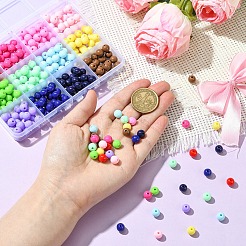300pcs 12 Farben undurchsichtige Acrylperlen&nbsp;MACR-YW0003-99