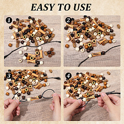 100 lot de 7 perles en plastique et en bois&nbsp;KY-PA0001-17