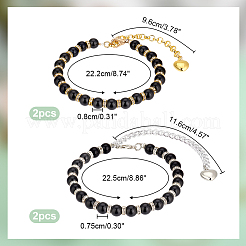 4 pieza de cordones de zapatos de tacón alto antisueltos con imitación de perla de resina redonda de 2 colores&nbsp;AJEW-PH0011-56B