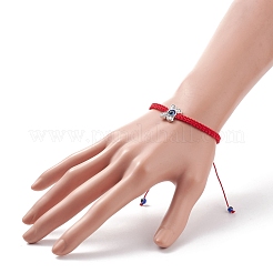 Malocchio in resina e braccialetto di perline intrecciate in lega&nbsp;BJEW-JB08494-05