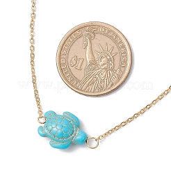 4 colgante de tortuga y estrella de mar turquesa sintética teñida en la playa&nbsp;NJEW-JN05249