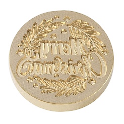 Tête de timbre en laiton de sceau de cire série joyeux noël&nbsp;LS-AJEW-M037-01G-03