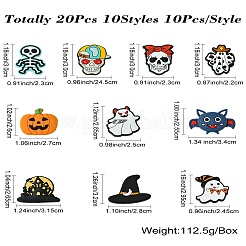 20 Stück 10 Stile Halloween Themen Lebensmittelqualität umweltfreundliche Silikon Fokalperlen&nbsp;SIL-CJ0001-71