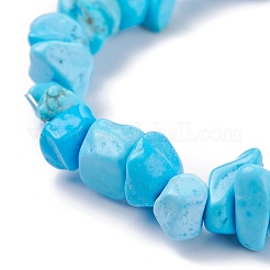 Bracelet extensible en perles de turquoise synthétique pour femme&nbsp;BJEW-AL00003-12