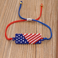 Bracelet en perles de rocaille miyuki tressées&nbsp;BJEW-P269-29C