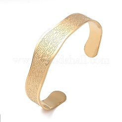 Bracelets manchettes en acier inoxydable 304 à motif abstrait pour femmes&nbsp;BJEW-D466-04G