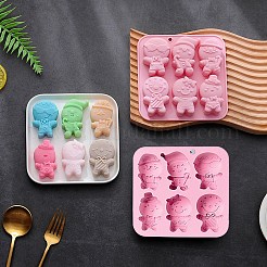 2 stücke diy weihnachtsthema lebkuchen mann lebensmittelqualität silikonformen&nbsp;DIY-CJ0002-12