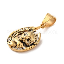 Pendentifs en strass de style tibétain en acier inoxydable 316L&nbsp;STAS-D096-01A-AG
