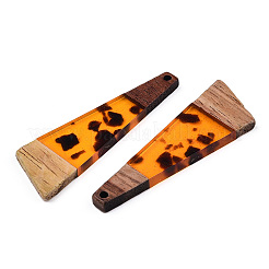 Grandes colgantes de resina transparente y madera de nogal&nbsp;X-RESI-TAC0017-71-B01