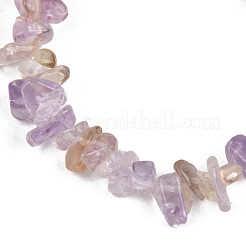 Bracelets extensibles en perles d'amétrine naturelle unisexe&nbsp;BJEW-S143-52