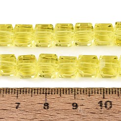 Abalorios de vidrio transparente hebras&nbsp;LS-GLAA-R041-8x8mm-A01