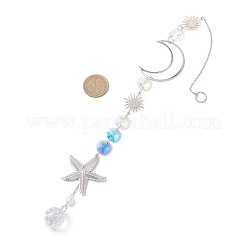 Hängende Sonnenfänger aus Edelstahl (Seestern) und Messing (Mond)&nbsp;HJEW-JM04623