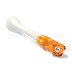 Cucharas colgantes de porcelana animal gato&nbsp;AJEW-A029-01D